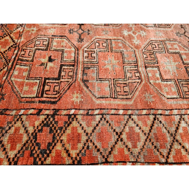 Vintage Turkmen Tekke Gallery Rug in Allover Pattern in Red, Brown, Gray, For Sale - Image 15 of 18