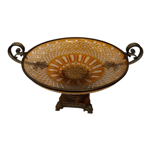 20th Century Cut Crystal Mounted Gilt Bronze Centerpiece For Sale