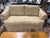 Vintage Ethan Allen Cream Damask Skirted Sofa For Sale - Image 11 of 12
