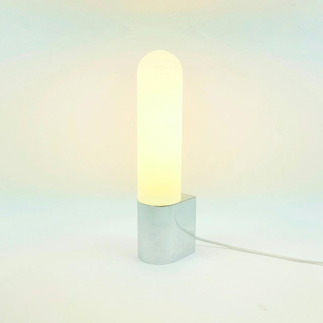 Vintage Opaline Glass and Chrome Sconces from Limburg, Germany, 1970s, Set of 2 For Sale - Image 4 of 9