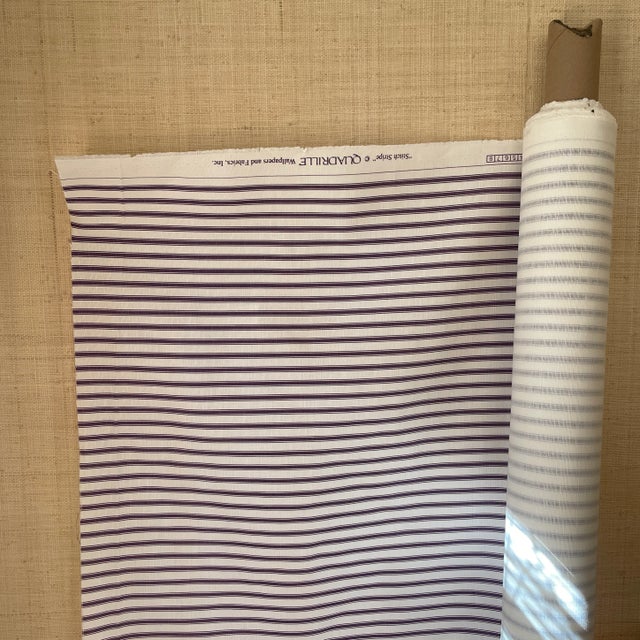 Traditional Yardage of Quadrille Stripe Fabric- 4 Yards For Sale - Image 3 of 4