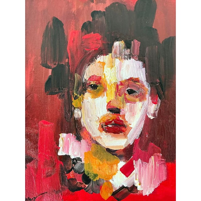 Vintage Original Abstract Figurative Oil on Canvas For Sale - Image 11 of 12