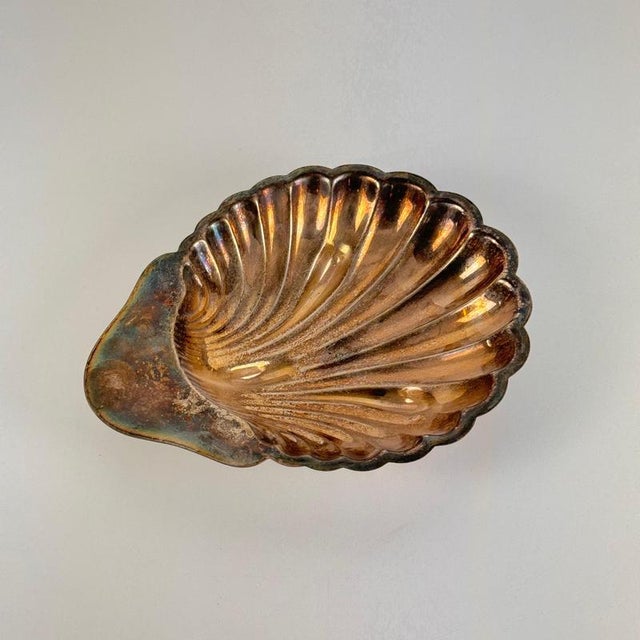 Silver-Plated Shell Centerpiece or Tray attributed to Fleuron-Christofle, France, 1950s For Sale - Image 3 of 15