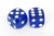 1980s Vintage Royal Blue and White Resin Dice Sculpture Pair of 80's For Sale - Image 5 of 10