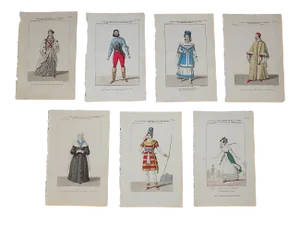 Antique 19th Century French Theatrical Engravings-Set of 7