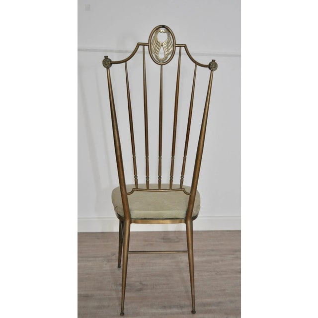 Mid-Century Modern Mid-Century Hollywood Regency Style Brass Side Chair For Sale - Image 3 of 7