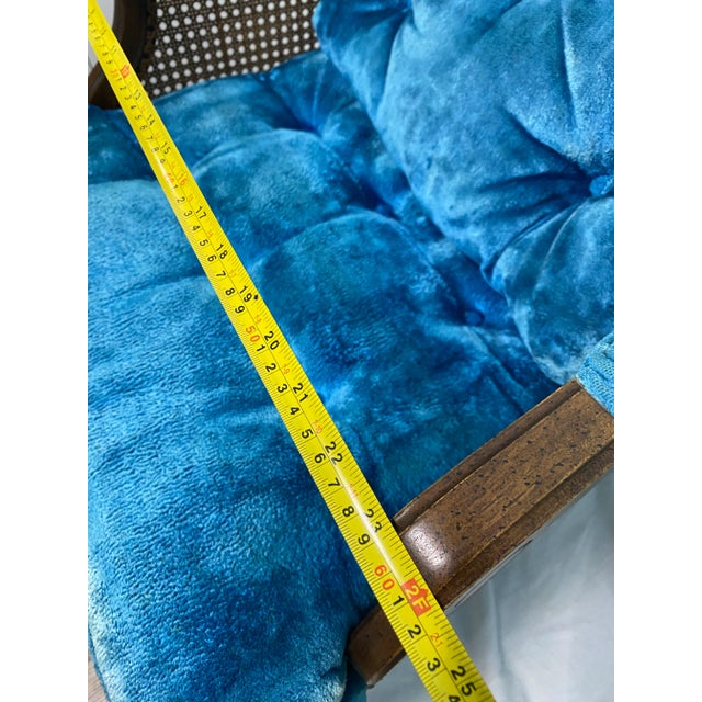 Mid 20th Century Regency Style Kimball Side Chair Cane and Velvet For Sale In Orlando - Image 6 of 12