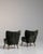 1940s Mid-Century Modern Black Wood Pair of Club Chairs For Sale In Greensboro - Image 6 of 12