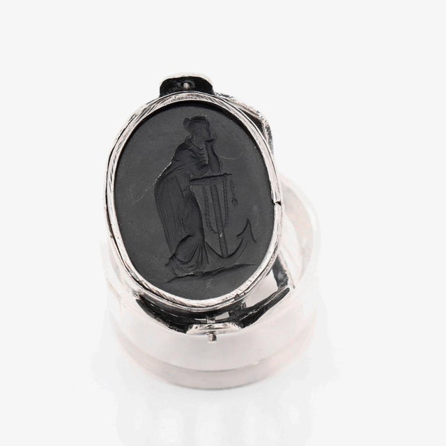 Pair of Antique Spinner Watch Fobs With Wedgwood & Bentley Basalt Intaglio Seals For Sale - Image 9 of 18