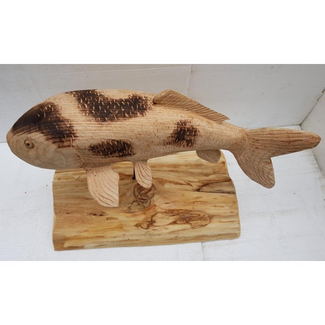 Wooden Sculpture of Koi Carp For Sale - Image 16 of 18