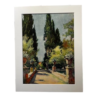 1926 Villa d'Este Tivoli Italy Print For Sale