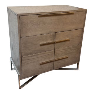 Charlie Zagaroli for Crate & Barrel Covert Grey Secretary Desk + File Cabinet For Sale