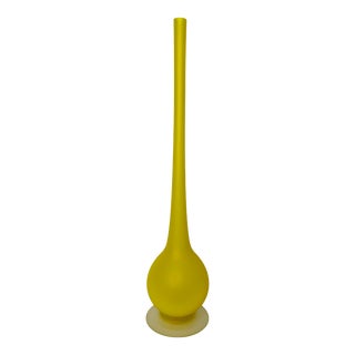 Vintage 1960s Carlo Moretti for Rosenthal-Netter Italian Satin Glass Pencil Neck Vase For Sale