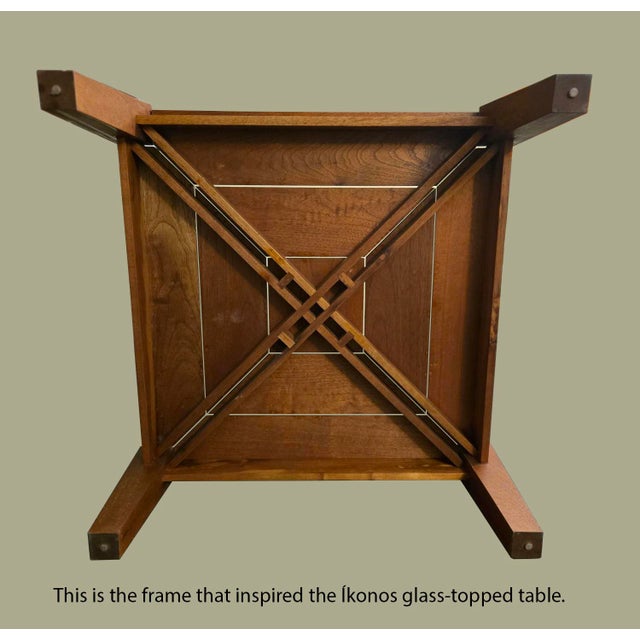 Wood Íkonos Glass-Topped Coffee Table by Rob Edley Welborn For Sale - Image 7 of 8
