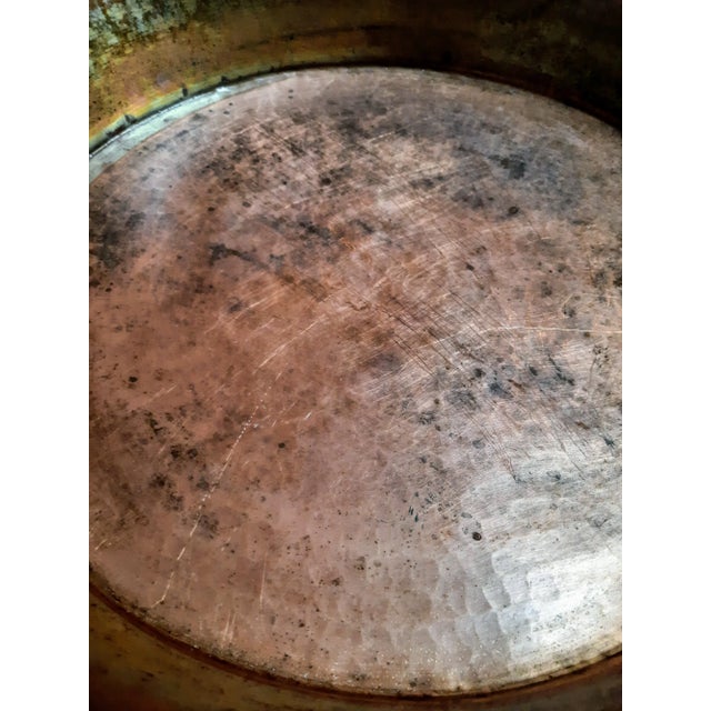 Hand Hammered French Copper XXXL Pan Brass Handles For Sale - Image 16 of 17