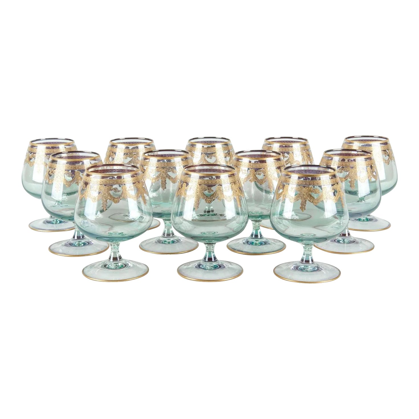 Vintage Murano Crystal Brandy / Snifter Set 12 Pieces Chairish