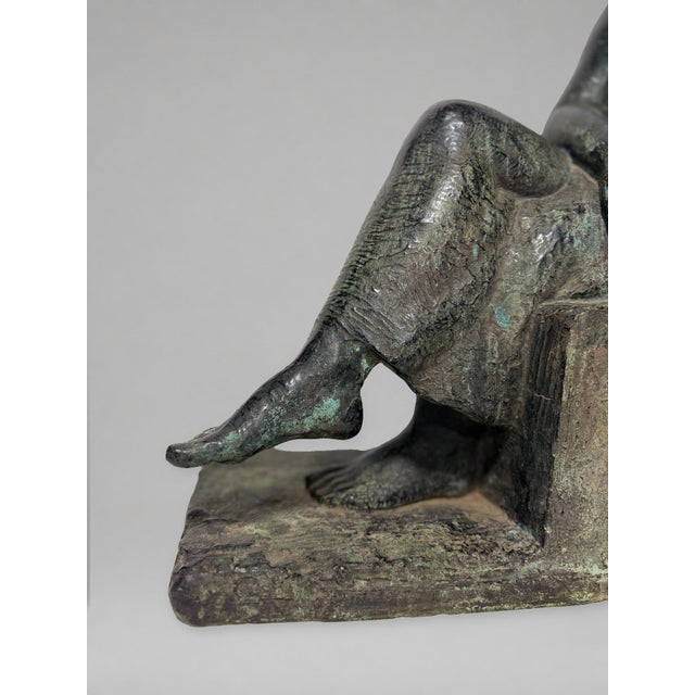Metal Henry-Ernest Parayre, Seated Mother and Child, H. Rouard Foundry, Paris, 1928 For Sale - Image 7 of 15