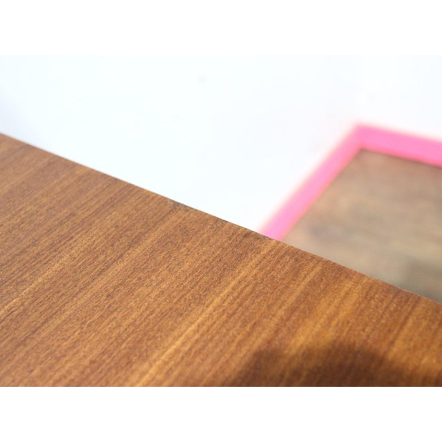 Wood 1960s Mid Century Modern Vintage Afromosia Teak Writing Office Desk For Sale - Image 7 of 15