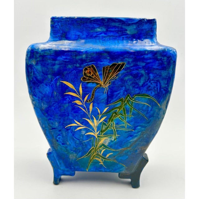 Japanese Art Nouveau Painted Lapis Lazuli Centrepiece or Cache-Pot, 1890s For Sale - Image 9 of 11