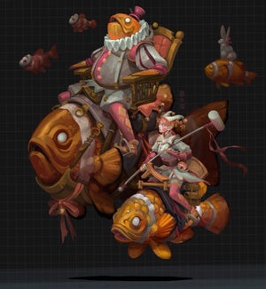 Clown Fish by Dustin Panzino | Procreate on Metal Illustration of whimsical fish characters