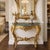 Make a bold statement the moment you walk into the room. This stunning, baroque-inspired console table blends timeless...