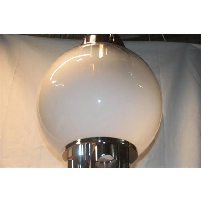 Chromed Metal and Murano Glass Ceiling Lamp from Selenova, 1970s For Sale - Image 7 of 9