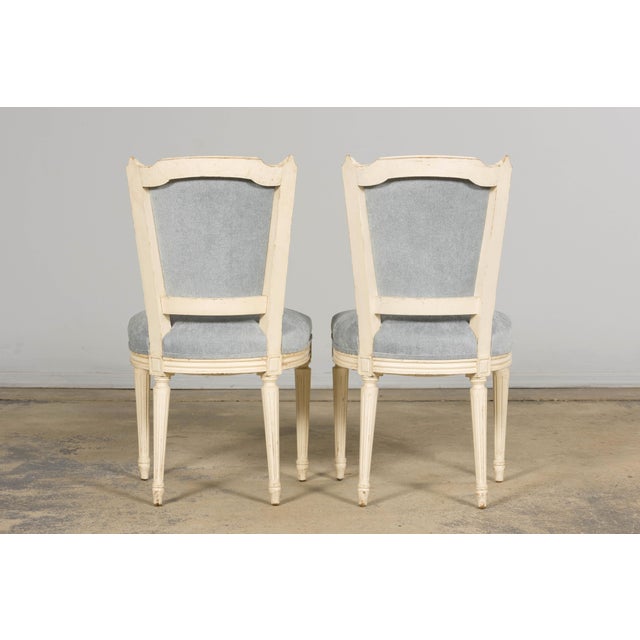 Set of 6 French Louis XVI Painted Dining Chairs in Dusty Blue, Early 20th Century For Sale - Image 18 of 18
