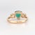 2020s Emerald and Natural Diamond Ring 14k Gold Trillion-Cut Size 6 Sizable For Sale - Image 5 of 10