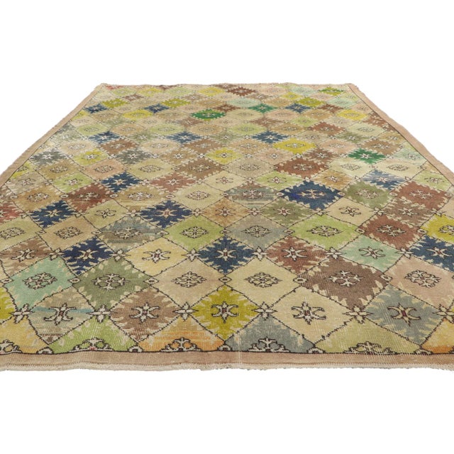 Modern Rustic Vintage Turkish Sivas Rug - 06'09 X 10'00 For Sale - Image 3 of 10