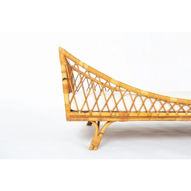 Wood Vintage Daybed in Rattan, 1950 For Sale - Image 7 of 12