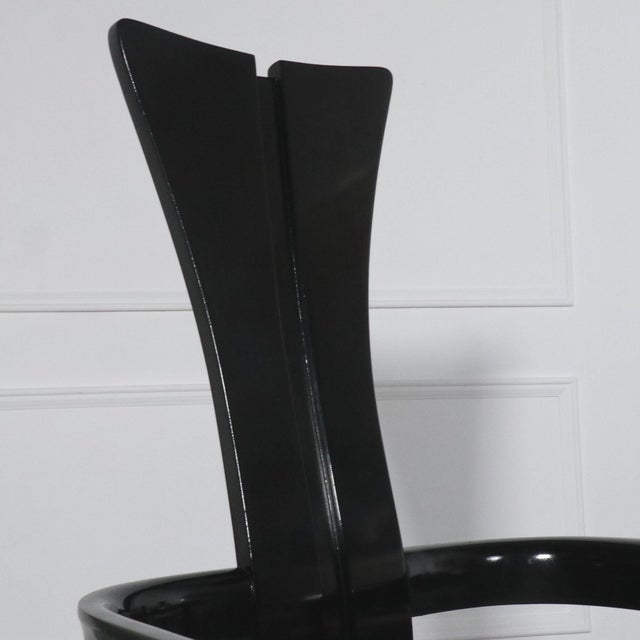 80s Post Modern Sculptural High Back Barrel Armchair For Sale - Image 4 of 5