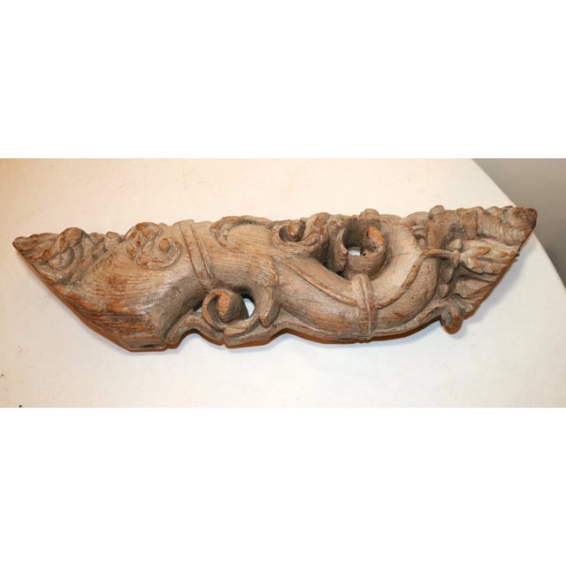 Up for sale is a high quality antique 19th century hand carved architectural salvage Asian corbel sculpture. It's carved...