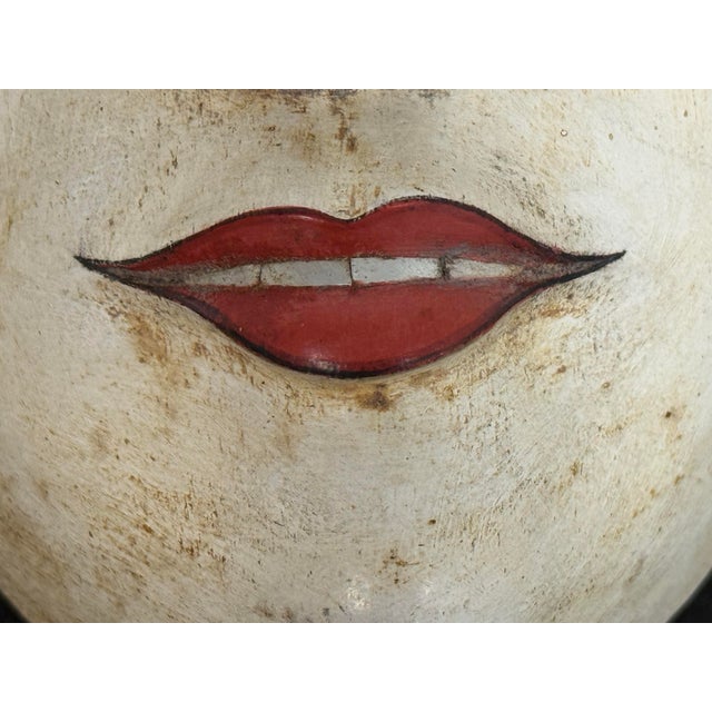 Indonesian Finely Detailed Hand-Carved Wood Mask For Sale - Image 10 of 12