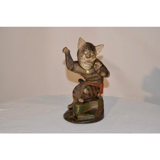 19th C Austrian Terracotta Cat For Sale - Image 9 of 9