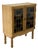 Vintage Oak Display Cabinet with Stained Glass Doors by Henning Kjærnulf, 1960s For Sale