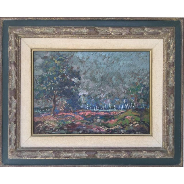 Émile Dancre, Champrosay-Forêt, 1938, Oil on Panel For Sale - Image 6 of 7