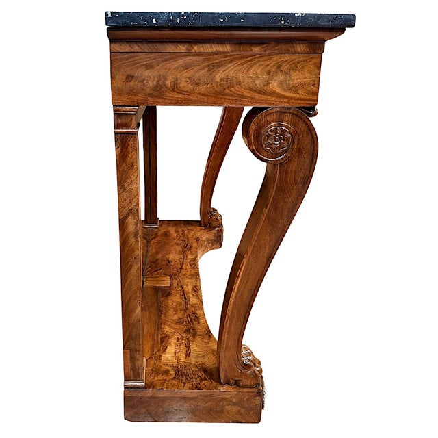 Late 19th Century Empire Style Marble Top Console Table by Bedel & Cie of Paris For Sale - Image 5 of 18