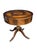 An elegant antique Duncan Phyfe style drum table crafted in rich mahogany and topped with inset leather beautifully...