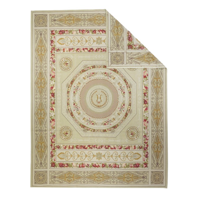 Aubusson Rug 8'0'' x 10'0''. Refers generally to modern carpets in tapestry technique and inspired by French Aubusson...