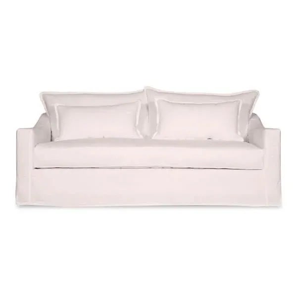 Textile Moss Home Darcy Sofa 84", Luca Parchment For Sale - Image 7 of 7