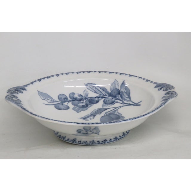 Prunes U and C Sarreguemines French Iron Stone Bowl With Handles Prunes 4627b For Sale - Image 15 of 16