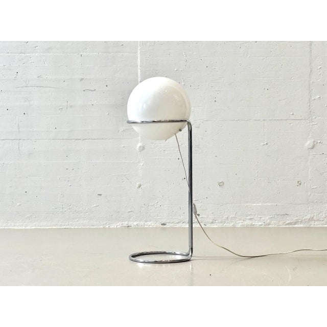 Space Age Floor Lamp with Opal Glass Globe and Chrome Frame, 1970s For Sale - Image 3 of 18
