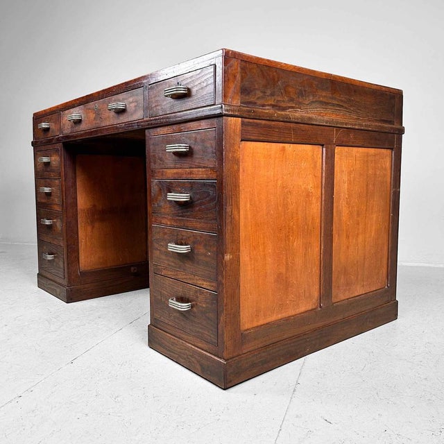 Japanese Wooden Desk, 1930s For Sale - Image 17 of 18
