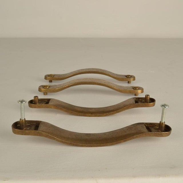 Metal Bronze Pull Drawer and Cabinet Handles, 1970s, Set of 8 For Sale - Image 7 of 9