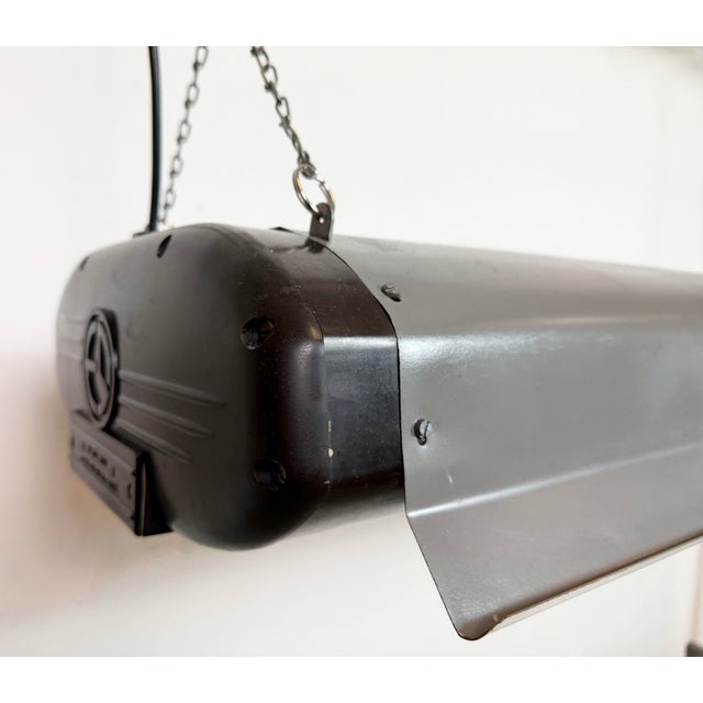 1950s Industrial Grey Hanging Tube Light from Elektrosvit, 1960s For Sale - Image 5 of 18