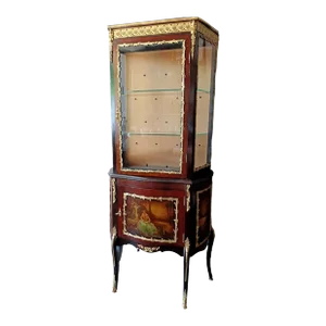 19th-Century French Louis XIV Style Vernis Martin Vitrine