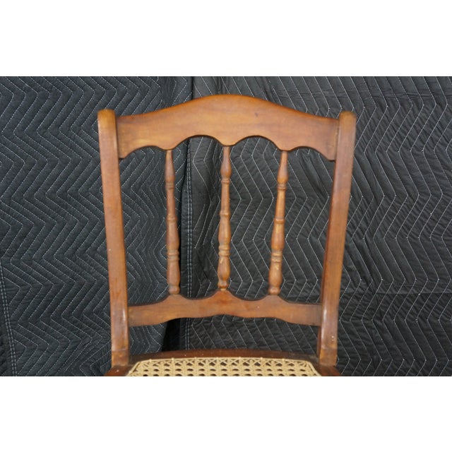 2 Antique Victorian Early American Style Maple Spindle Back Side Chairs Pair For Sale - Image 12 of 18