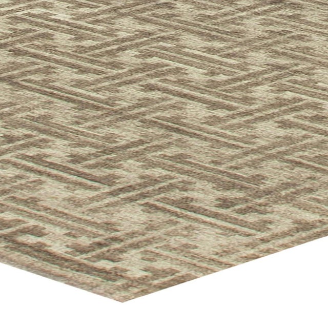 Early 21st Century Modern Terra Beige and Brown Hand-Knotted Wool Rug by Doris Leslie Blau For Sale - Image 5 of 5