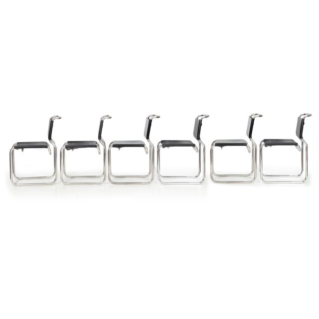 Nicos Zographos Set of Six Mid Century Modern “Ch66" Dining Chairs by Nicos Zographos For Sale - Image 4 of 16
