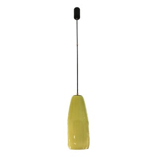 4035 Yellow Murano Glass Pendant Light by Massimo Vignelli for Venini, Italy, 1950s For Sale